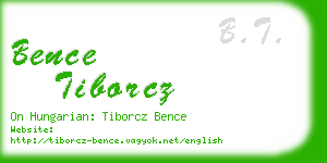 bence tiborcz business card
